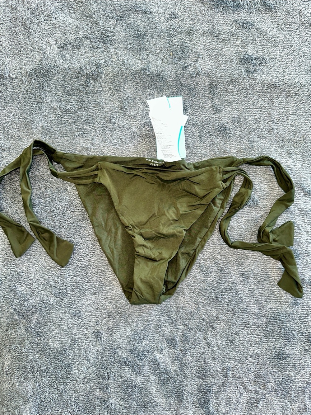 Calzedonia Olive Green Tie-Side Bikini Bottoms M
